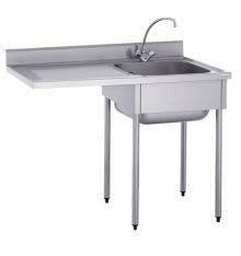 Plonge inox 1 bac avec emplacement lave vaisselle largeur 700 mm