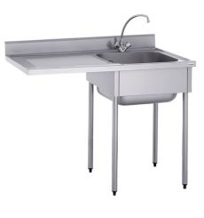 Plonge inox 1 bac avec emplacement lave vaisselle largeur 700 mm